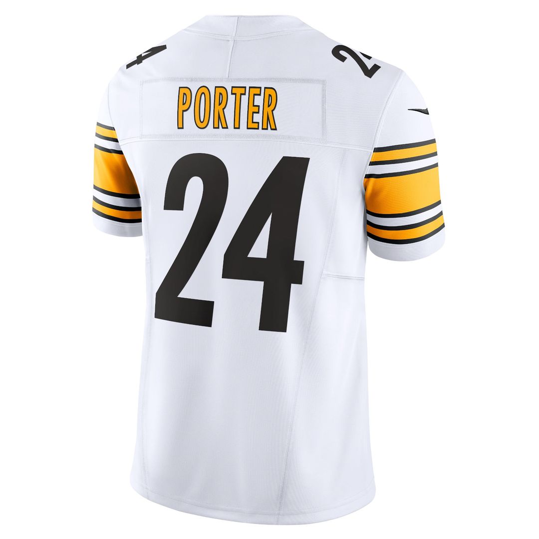 Men's Nike Pittsburgh Steelers Joey Porter Jr. White Vapor F.U.S.E. Limited NFL Jersey