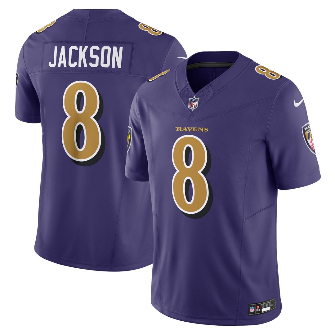 Men's Nike Baltimore Ravens Lamar Jackson Purple Vapor F.U.S.E. Limited NFL Jersey