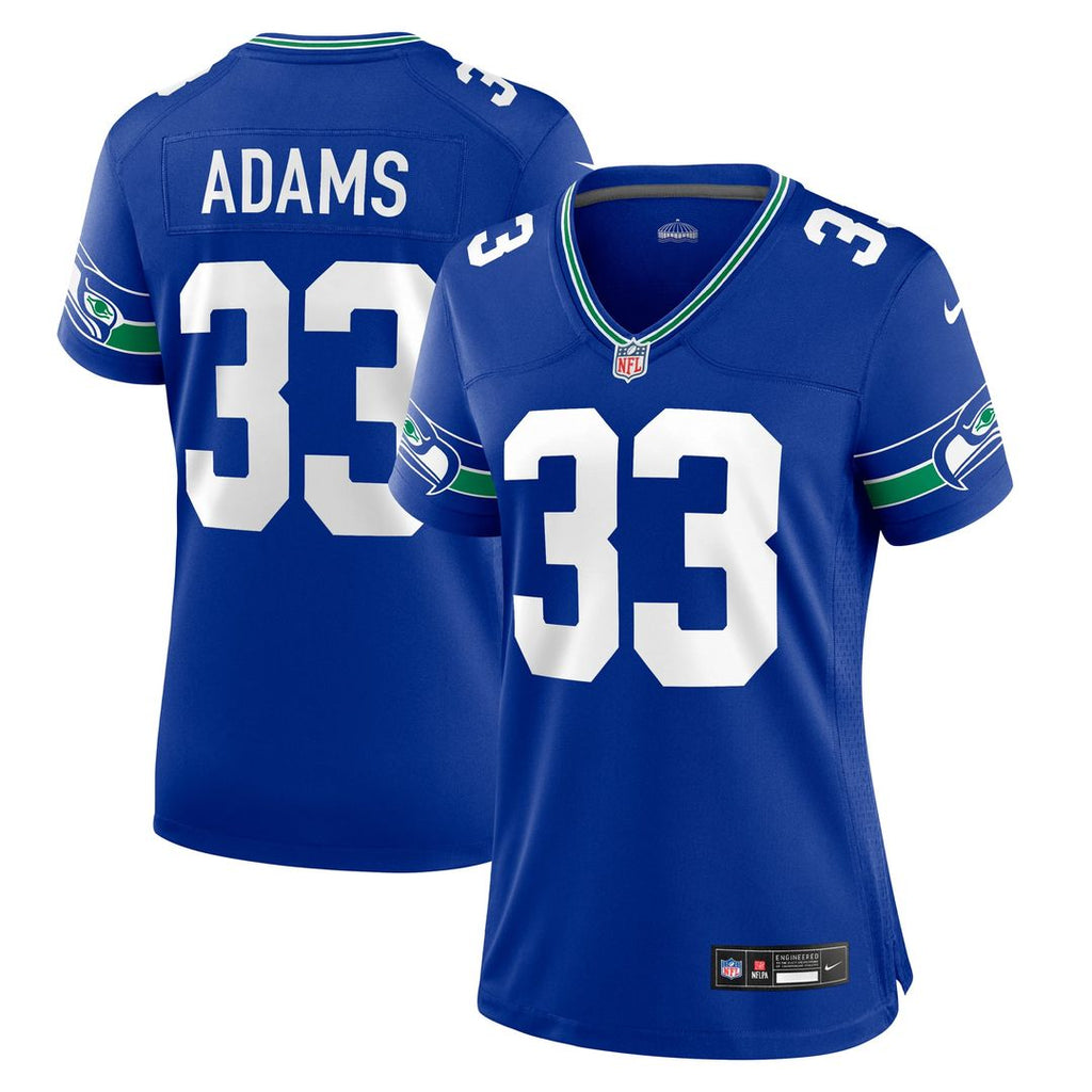 Women's Nike Seattle Seahawks Jamal Adams Royal Throwback Player Game NFL Jersey