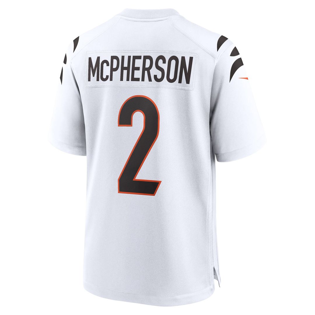 Men's Nike Cincinnati Bengals Evan McPherson White Game Player NFL Jersey