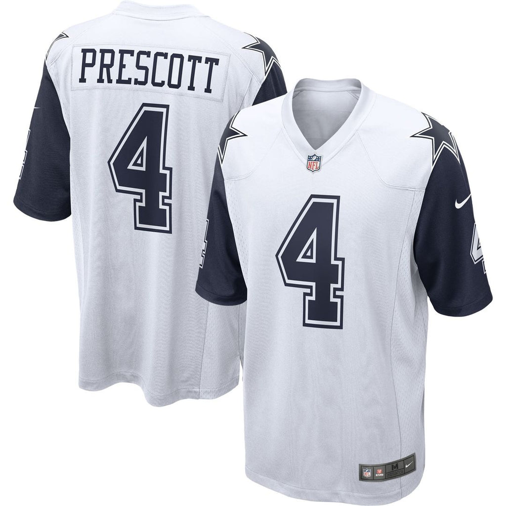 Men's Nike Dallas Cowboys Dak Prescott White Alternate Game Team NFL Jersey
