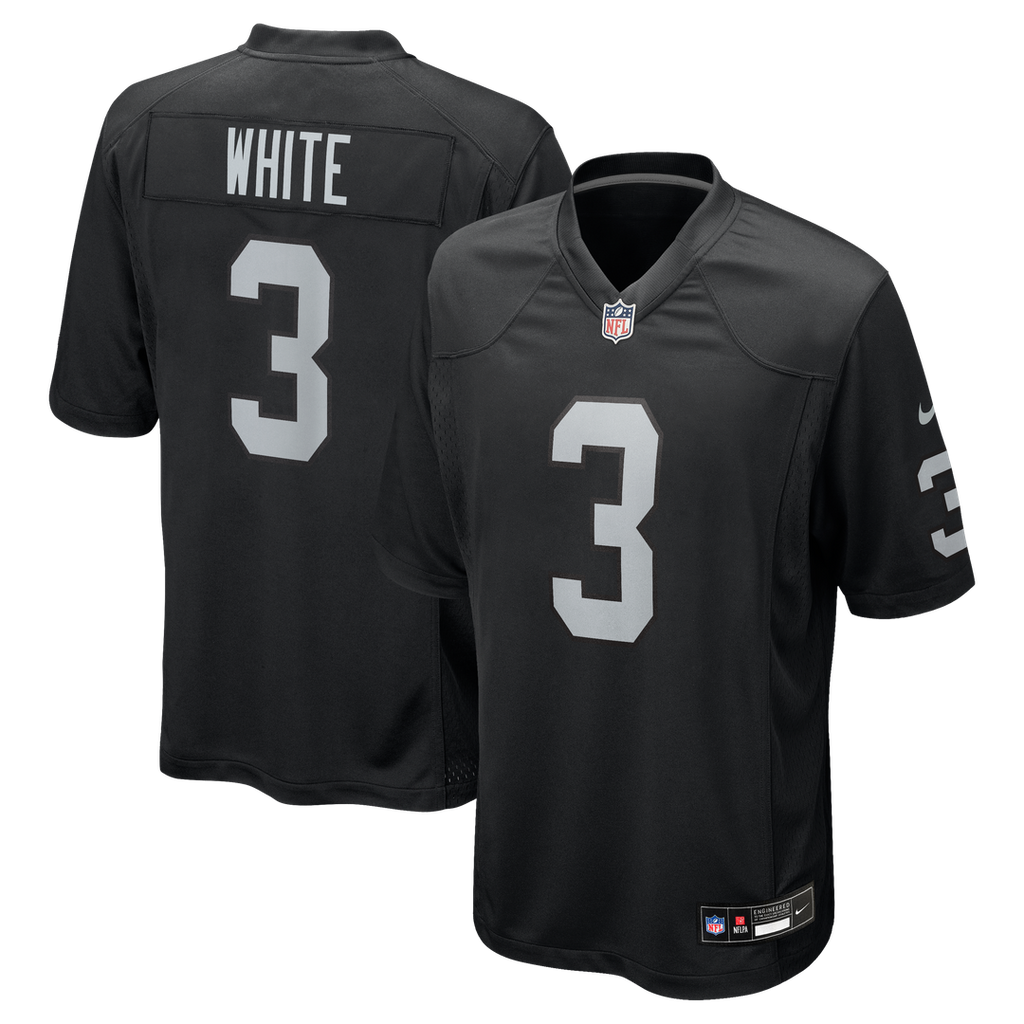 Men's Nike Las Vegas Raiders Zamir White Black Team Game NFL Jersey