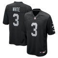 Men's Nike Las Vegas Raiders Zamir White Black Team Game NFL Jersey
