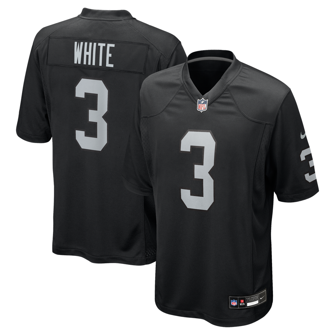 Men's Nike Las Vegas Raiders Zamir White Black Team Game NFL Jersey
