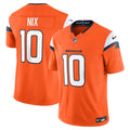 Men's Nike Denver Broncos Bo Nix Orange Vapor F.U.S.E. Limited NFL Jersey