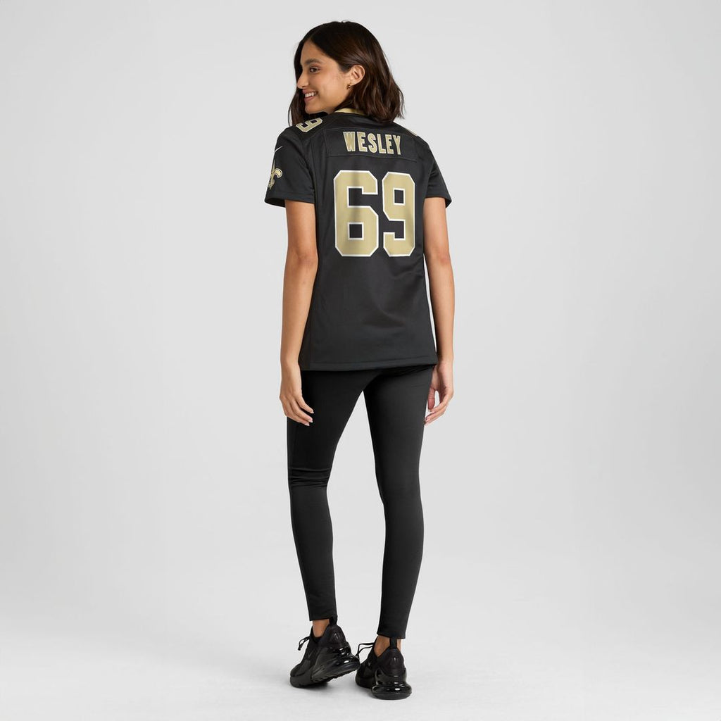 Women's Nike New Orleans Saints Barry Wesley Black Team Game NFL Jersey