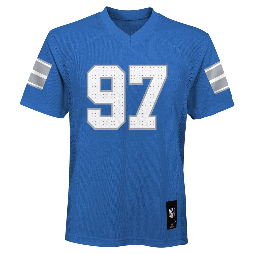 Youth Detroit Lions Aidan Hutchinson Blue Replica Player NFL Jersey