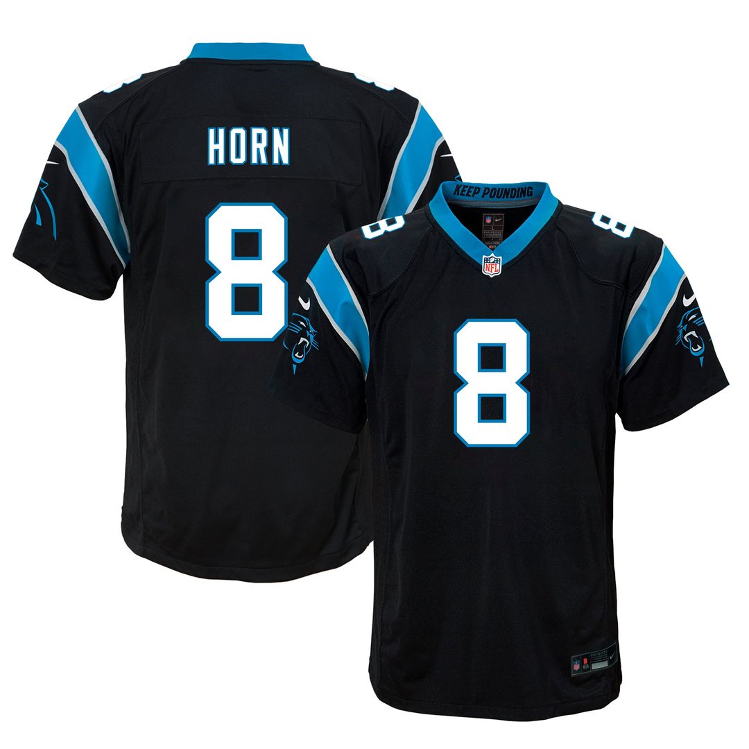 Youth Nike Carolina Panthers Jaycee Horn Black Game NFL Jersey