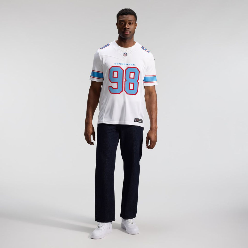 Men's Nike Tennessee Titans Jeffery Simmons Light Blue Vapor F.U.S.E. Sewn Down Limited NFL Jersey