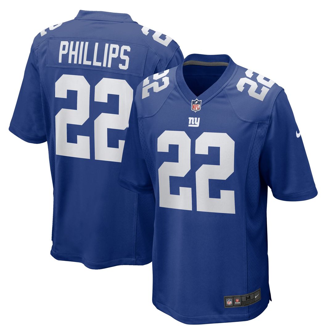 Men's Nike New York Giants Dru Phillips Royal Team Game NFL Jersey