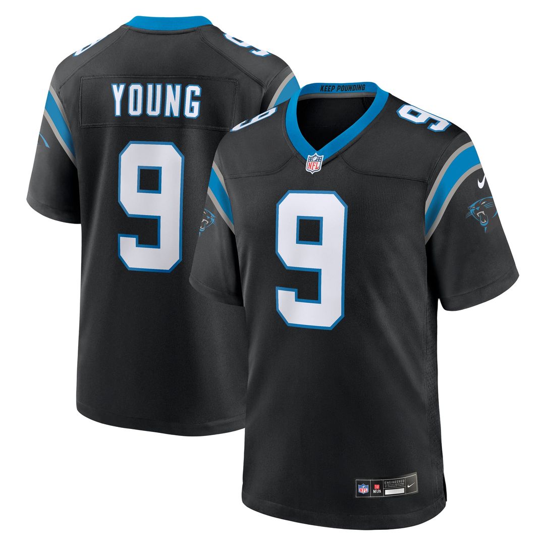 Men's Nike Carolina Panthers Bryce Young Black Team Game NFL Jersey