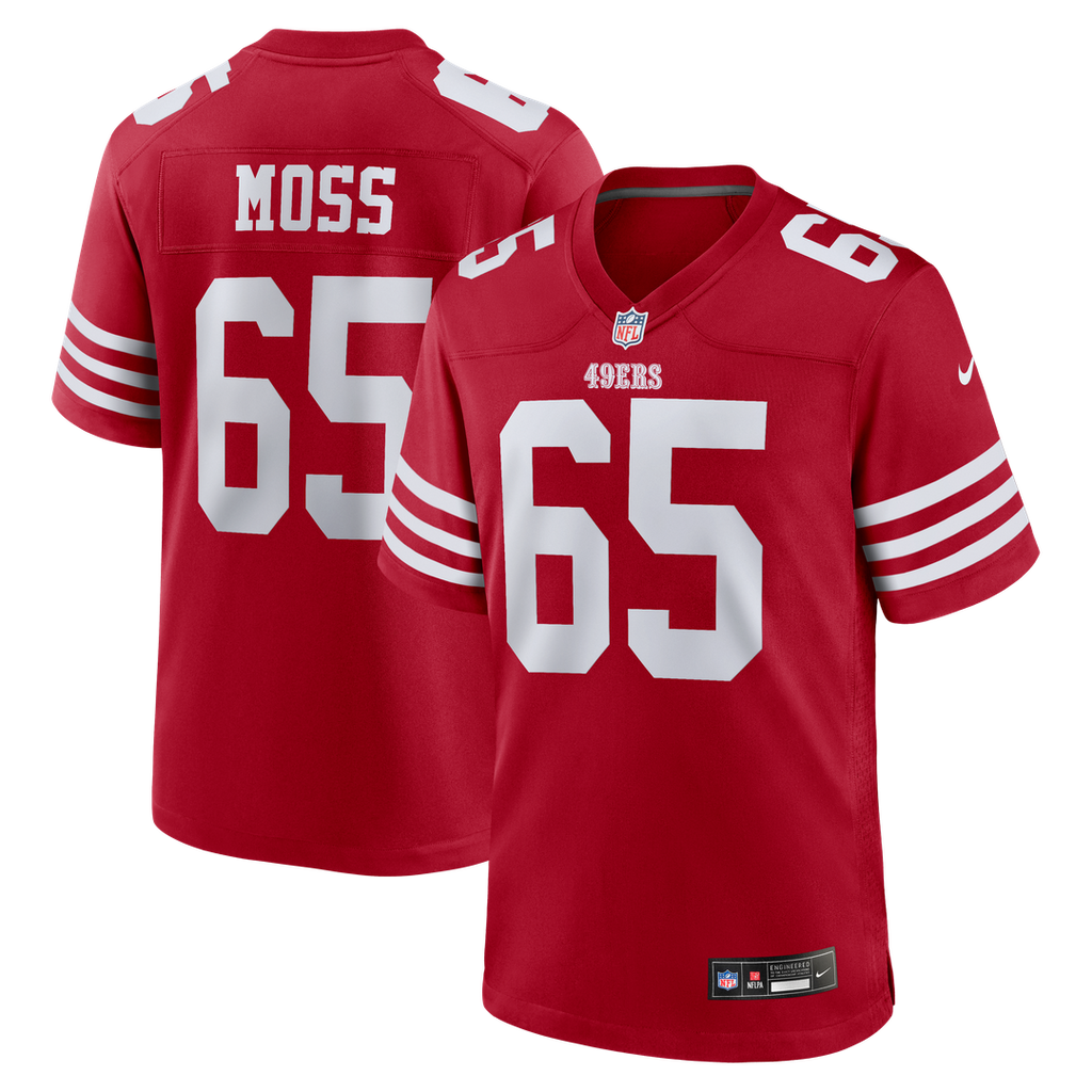 Men's Nike San Francisco 49ers Drew Moss Scarlet Team Game NFL Jersey