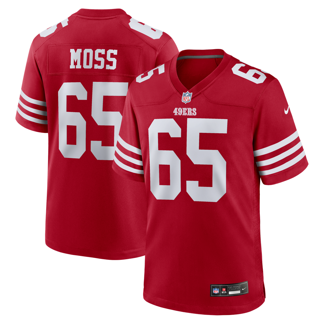 Men's Nike San Francisco 49ers Drew Moss Scarlet Team Game NFL Jersey