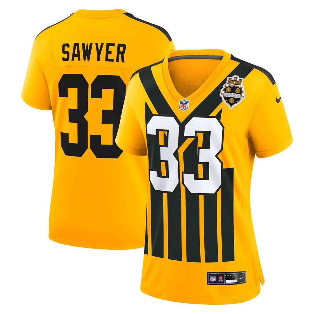 Women's Nike Pittsburgh Steelers Jack Sawyer Black Team Game NFL Jersey