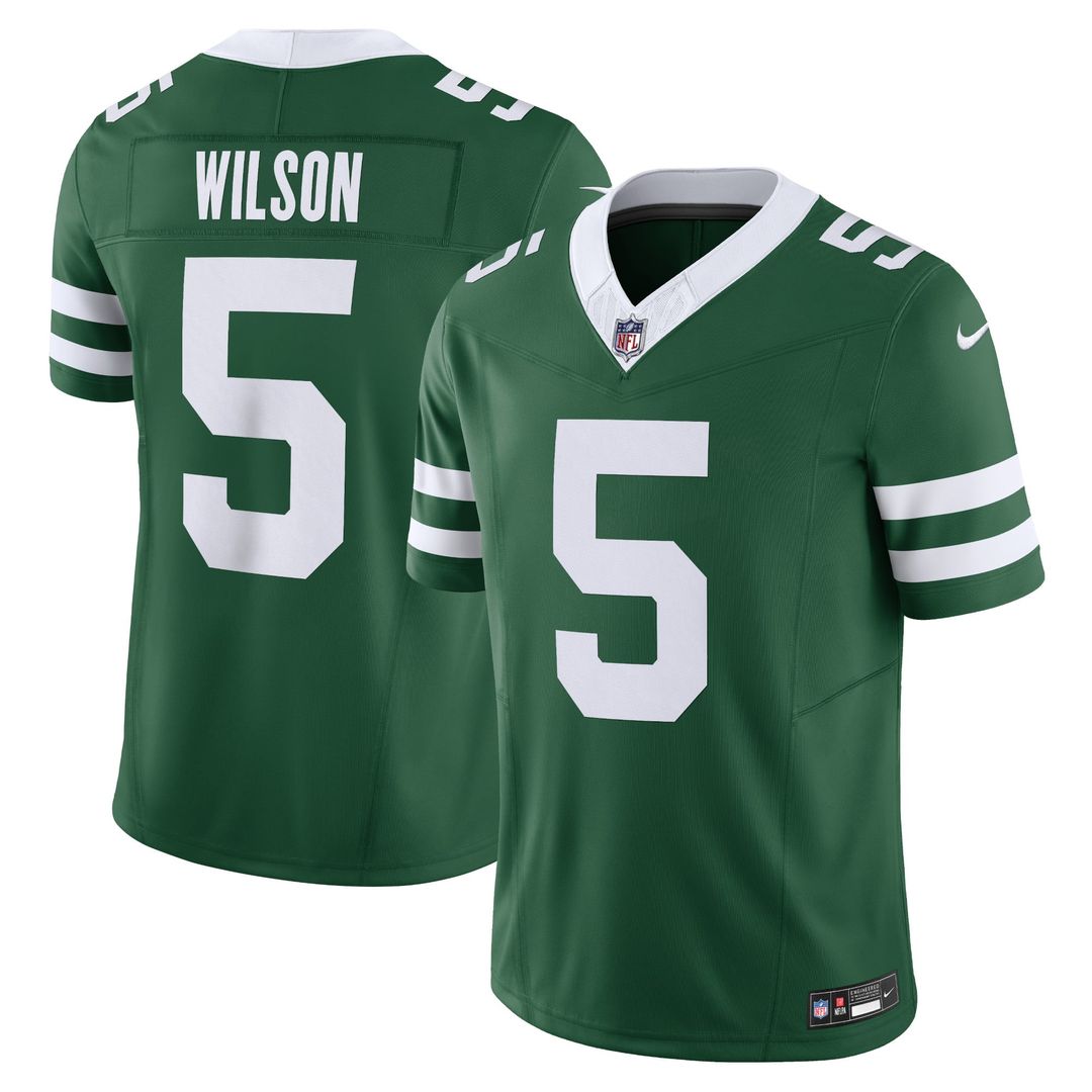 Men's Nike New York Jets Garrett Wilson Legacy White Vapor F.U.S.E. Limited NFL Jersey
