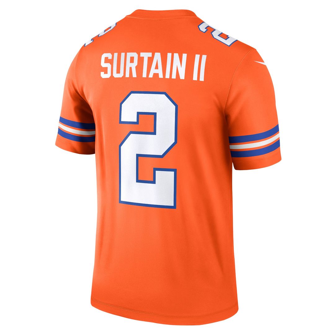 Men's Nike Denver Broncos Patrick Surtain II Orange Legend Player NFL Performance Top