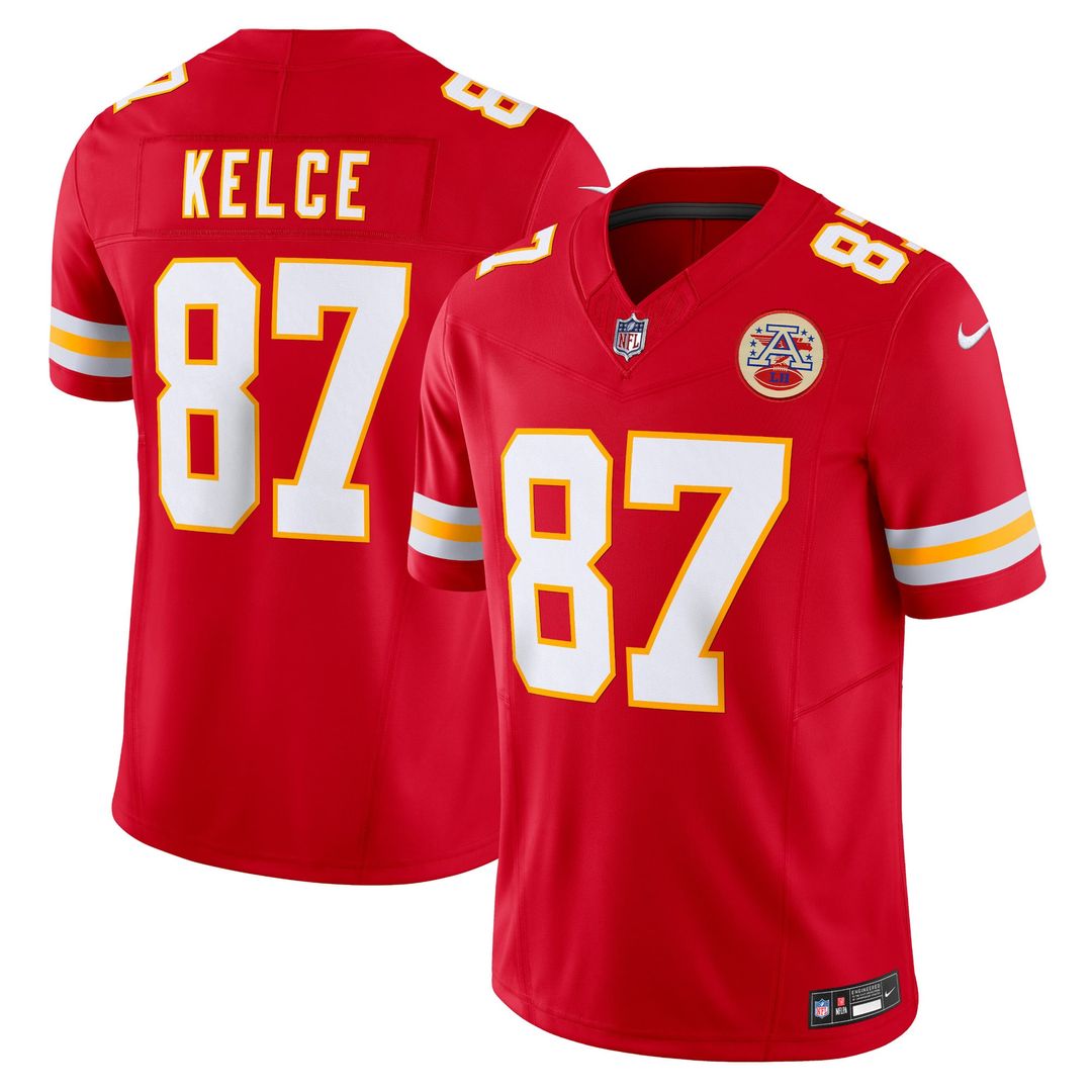 Men's Nike Kansas City Chiefs Travis Kelce Red Vapor F.U.S.E. Limited NFL Jersey