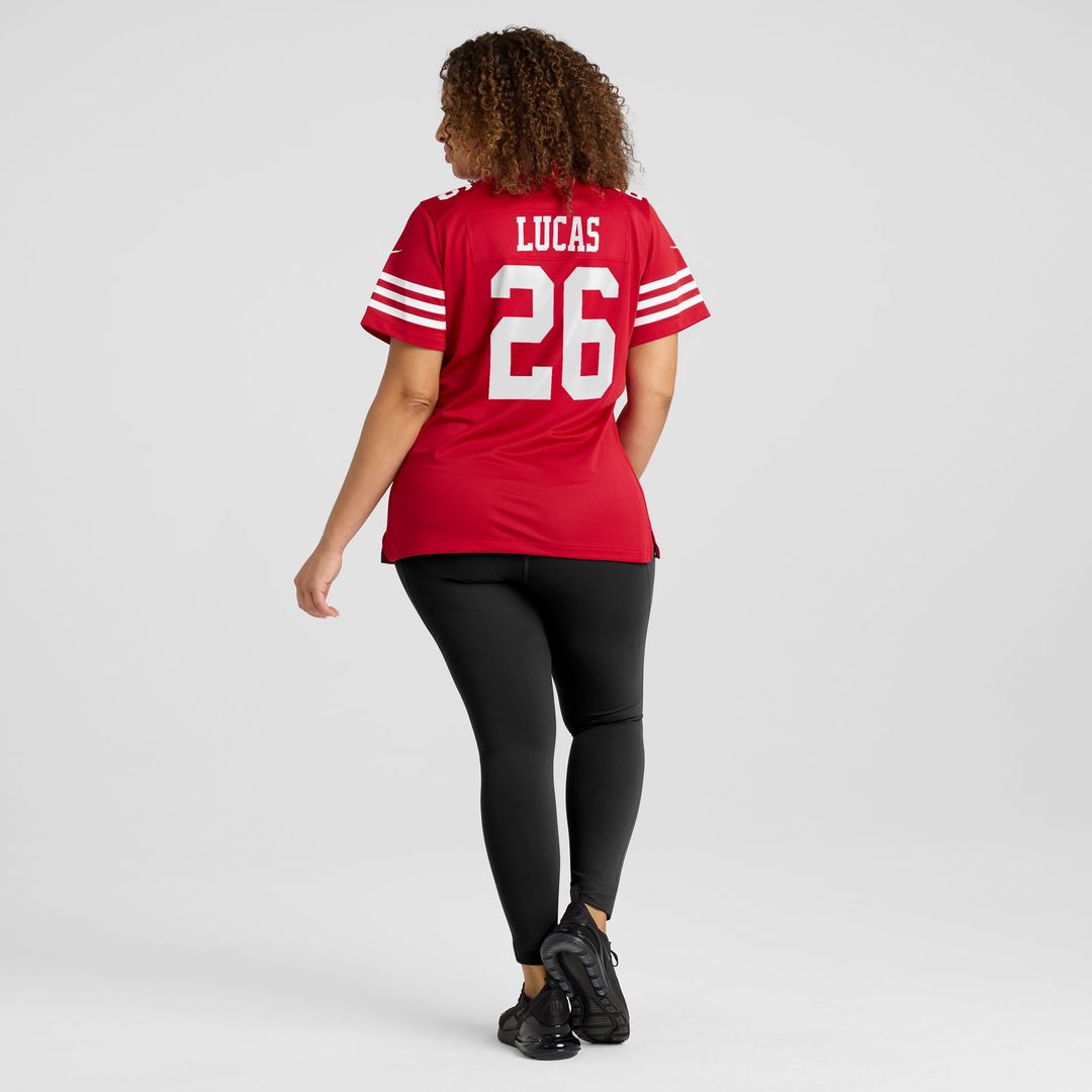 Women's Nike San Francisco 49ers Chase Lucas Scarlet Team Game NFL Jersey