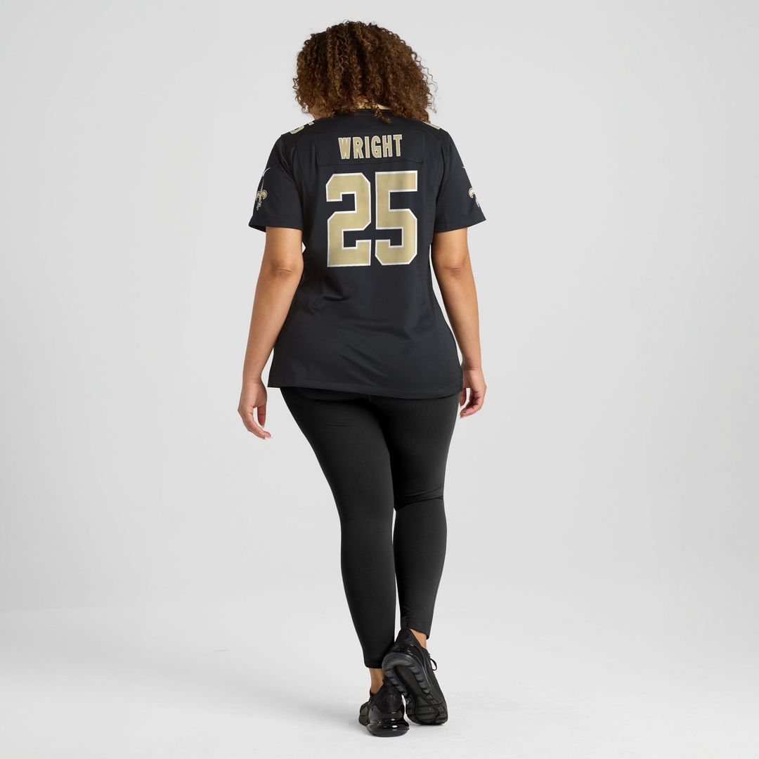 Women's Nike New Orleans Saints Rejzohn Wright Black Team Game NFL Jersey