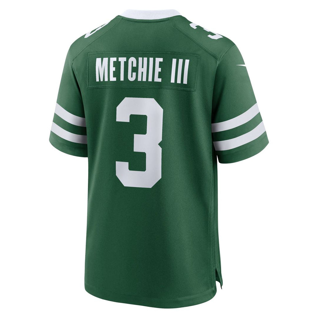 Men's Nike New York Jets John Metchie III Legacy Green Team Game NFL Jersey