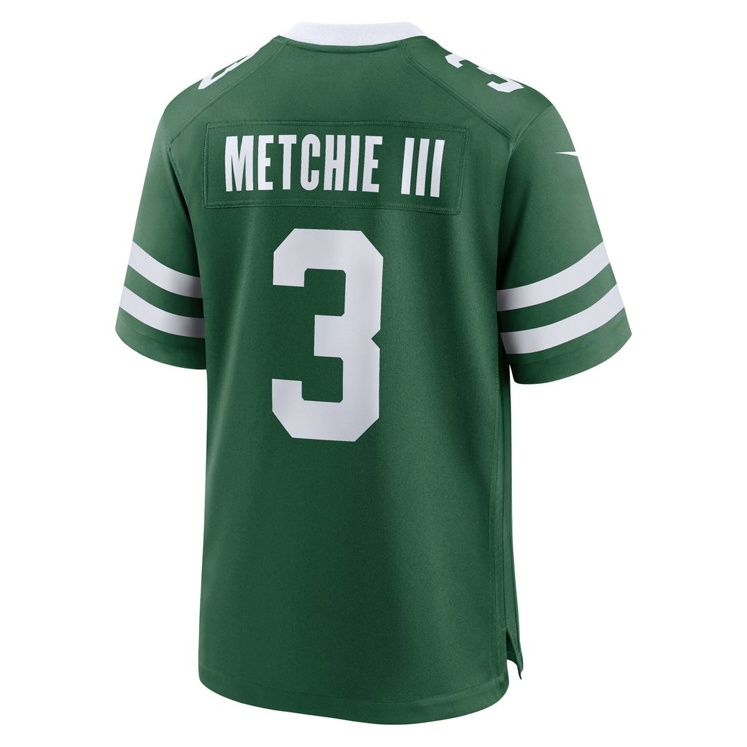 Men's Nike New York Jets John Metchie III Legacy Green Team Game NFL Jersey