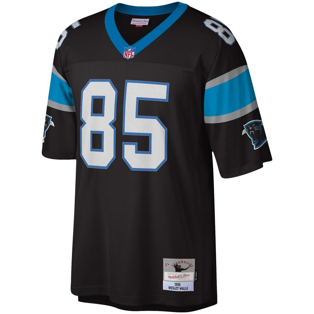 Men's Mitchell & Ness Carolina Panthers Wesley Walls Black Legacy Replica NFL Jersey