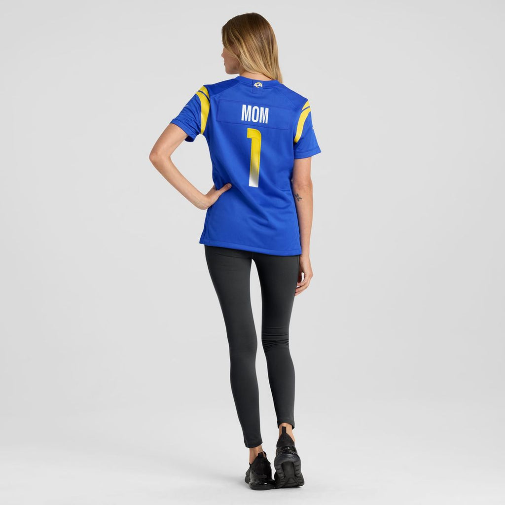 Women's Nike Los Angeles Rams Number 1 Mom Royal Game NFL Jersey