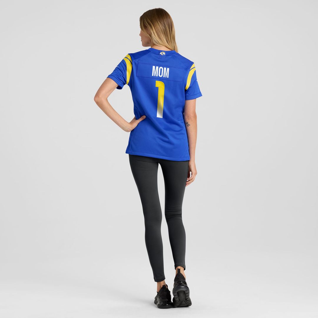 Women's Nike Los Angeles Rams Number 1 Mom Royal Game NFL Jersey