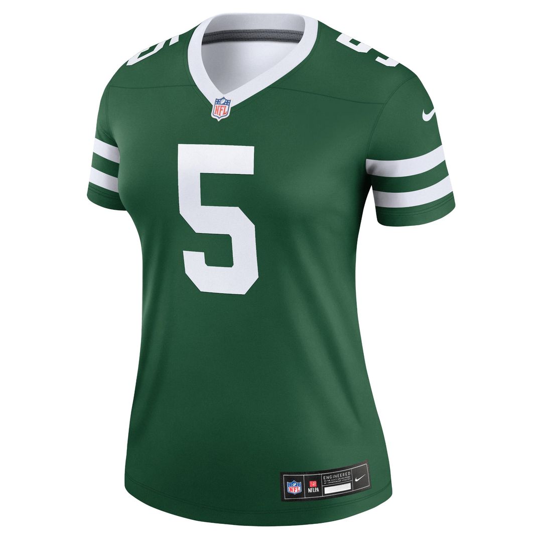 Women's Nike New York Jets Garrett Wilson Legacy Green Legend Player NFL Performance Top