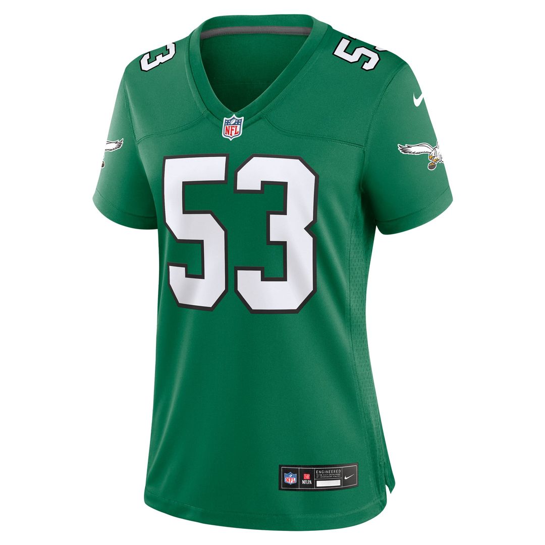Women's Nike Philadelphia Eagles Zack Baun Midnight Green Game NFL Jersey