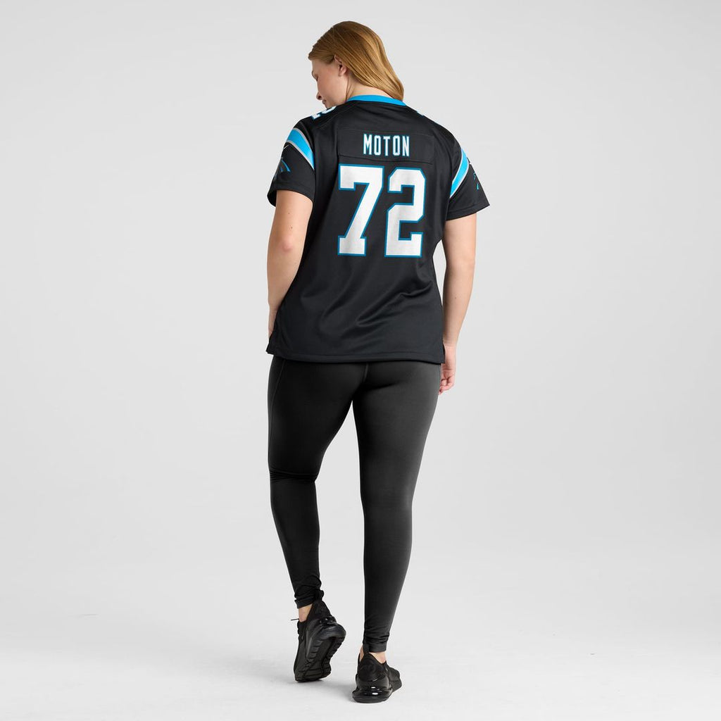 Women's Nike Carolina Panthers Taylor Moton Black Team Game NFL Jersey