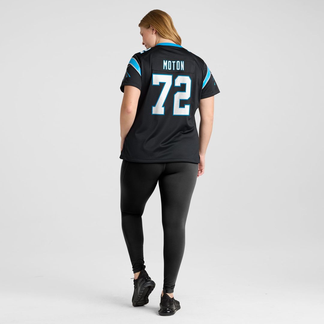 Women's Nike Carolina Panthers Taylor Moton Black Team Game NFL Jersey