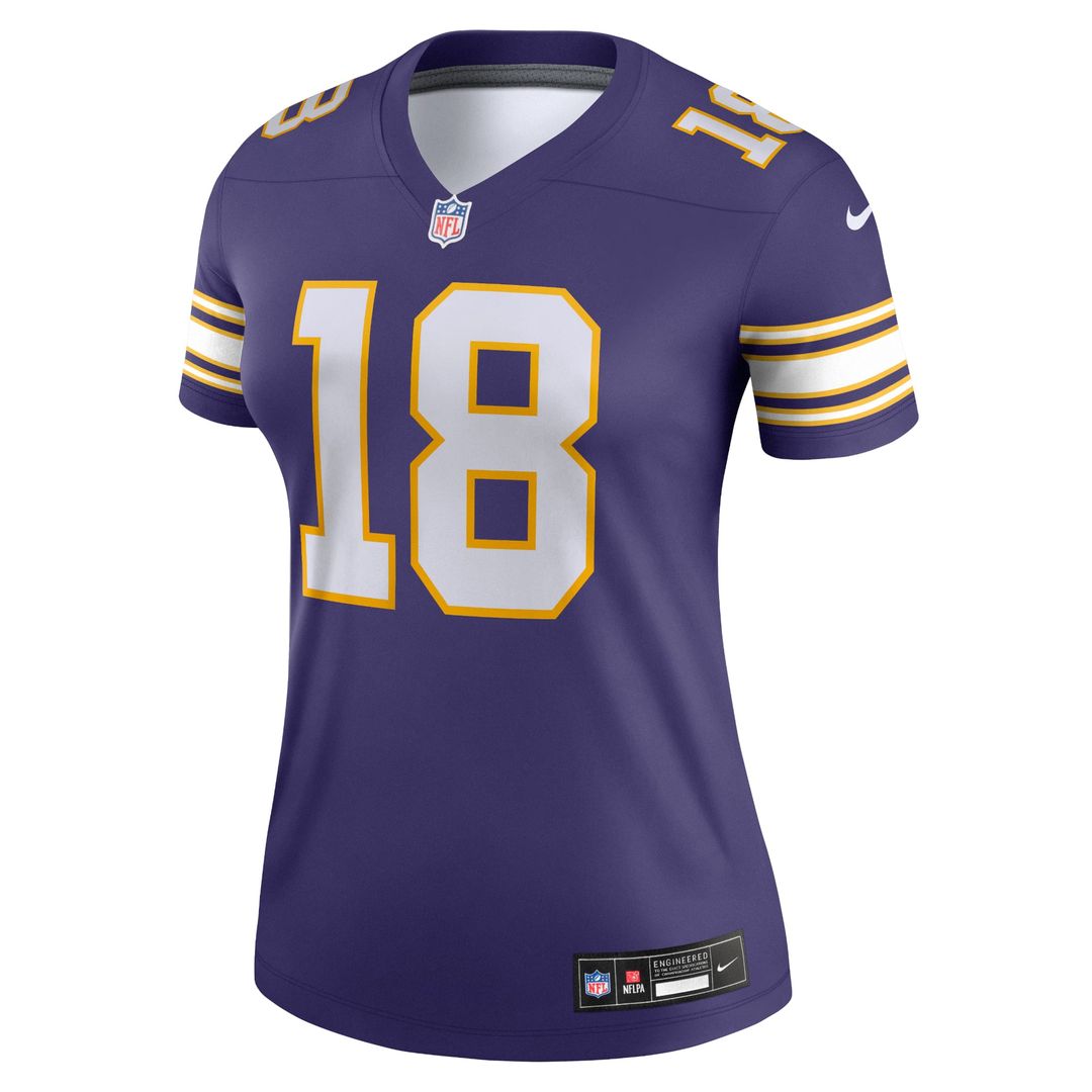 Women's Nike Minnesota Vikings Justin Jefferson White Alternate Legend Player NFL Performance Top