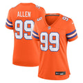 Women's Nike Denver Broncos Zach Allen Orange Mile High Collection 1977 Throwback Player Game NFL Jersey