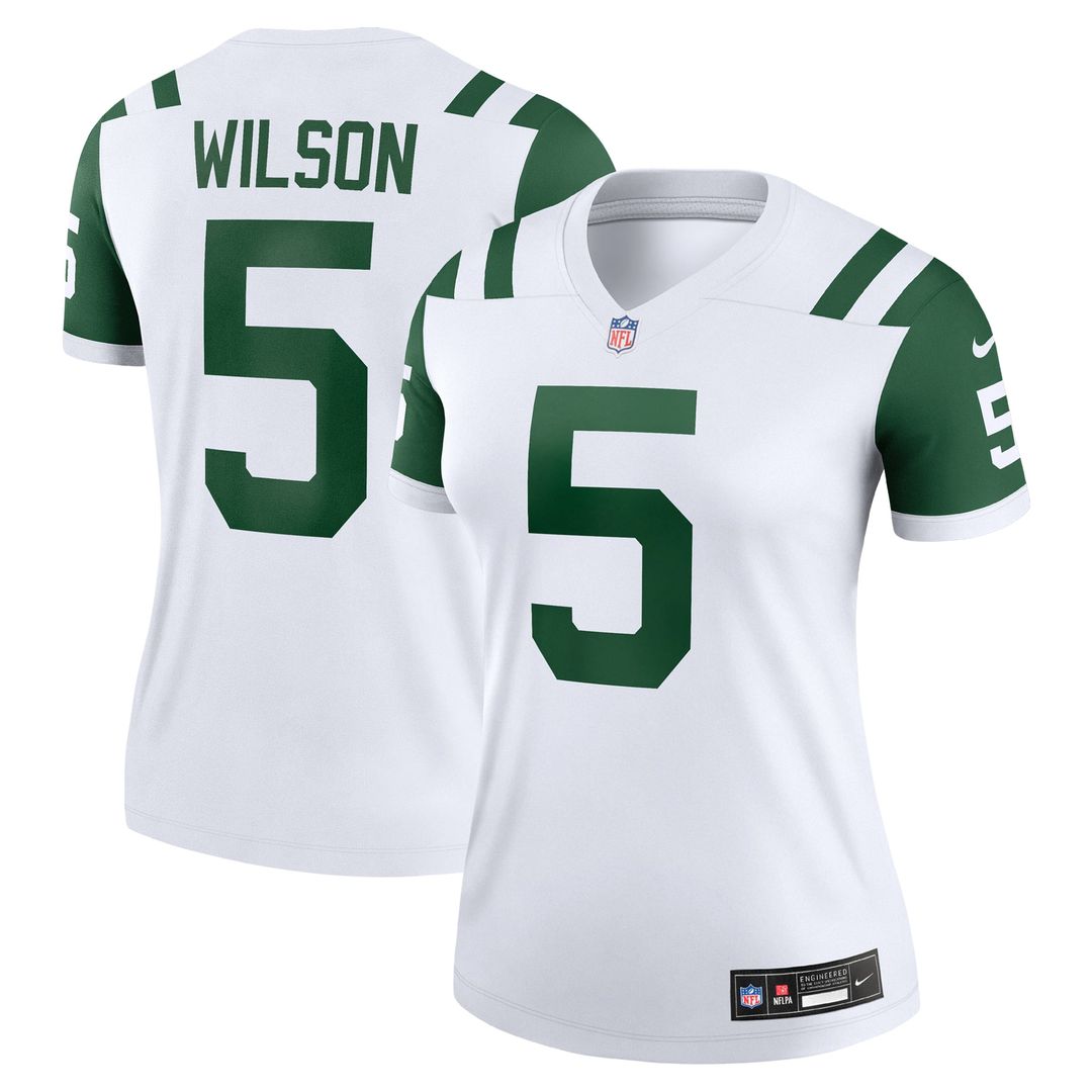 Women's Nike New York Jets Garrett Wilson Legacy Green Legend Player NFL Performance Top