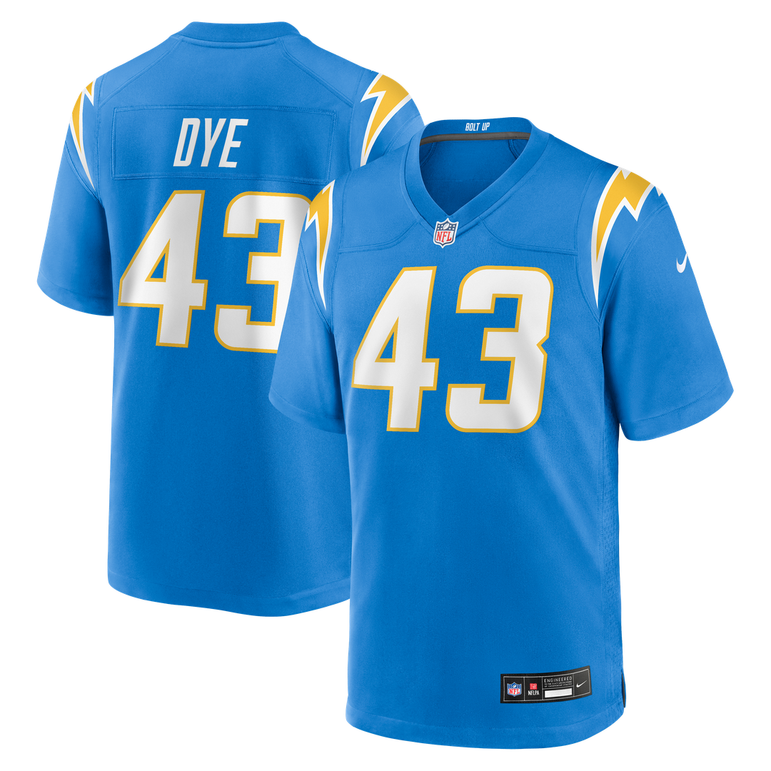 Men's Nike Los Angeles Chargers Troy Dye Powder Blue Game NFL Jersey