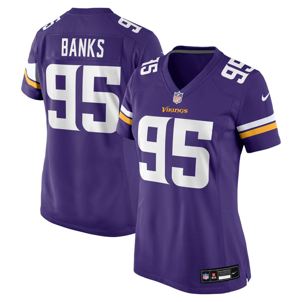 Women's Nike Minnesota Vikings Caleb Banks Purple Team Game NFL Jersey