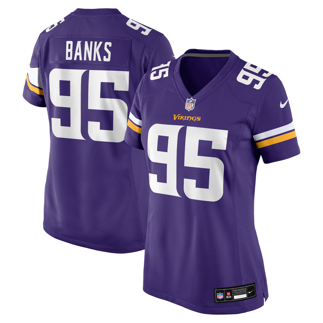 Women's Nike Minnesota Vikings Caleb Banks Purple Team Game NFL Jersey