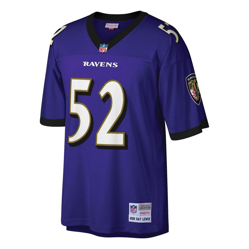 Men's Big & Tall Mitchell & Ness Baltimore Ravens Ray Lewis Purple 2000 Retired Player Replica NFL Jersey