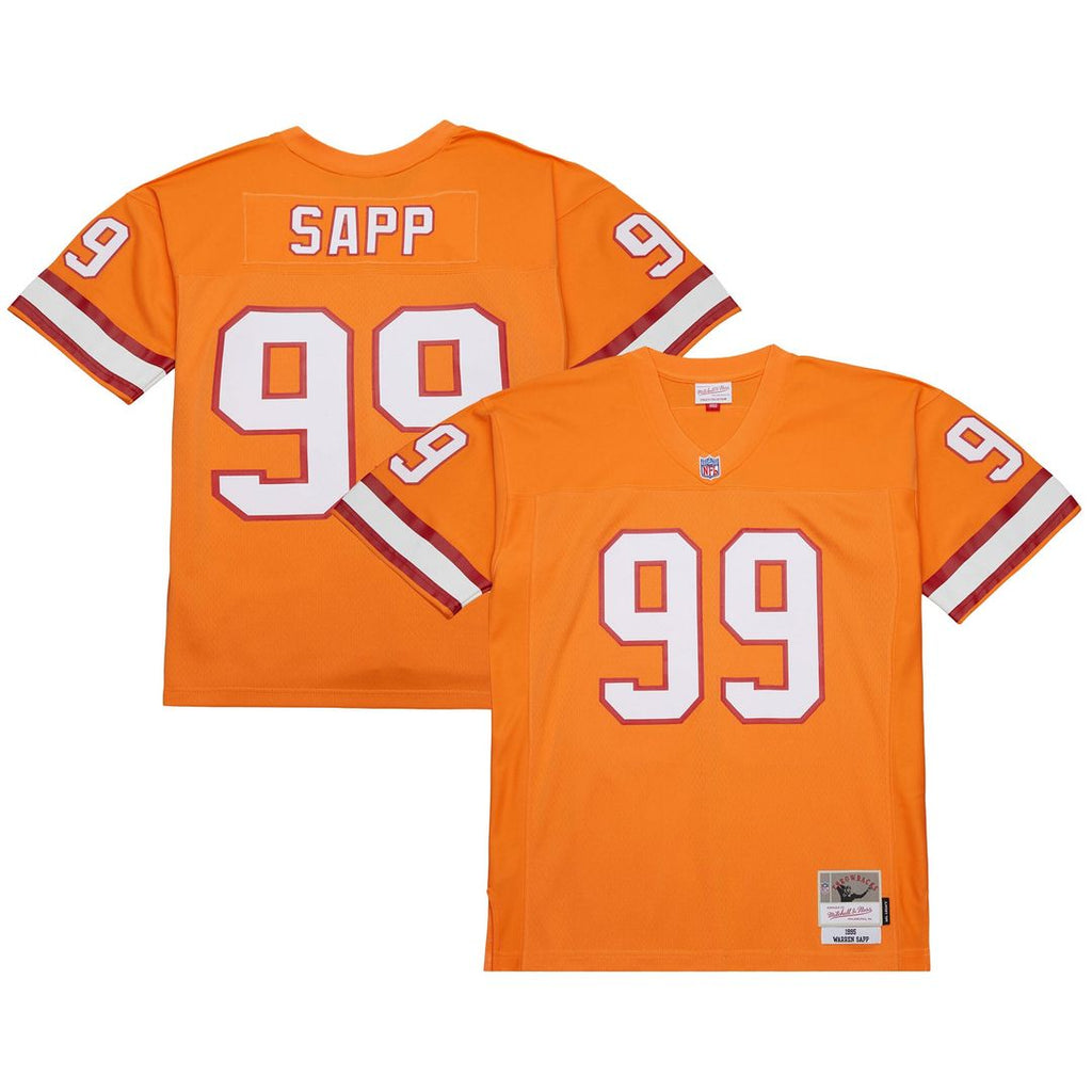 Men's Mitchell & Ness Tampa Bay Buccaneers Warren Sapp Orange 1995 Legacy Replica NFL Jersey