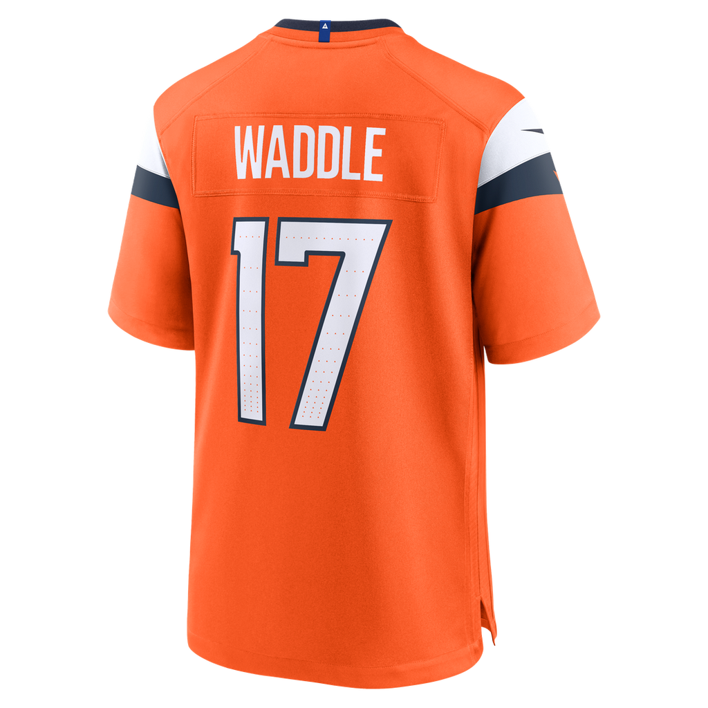 Men's Nike Denver Broncos Jaylen Waddle Orange Game NFL Jersey