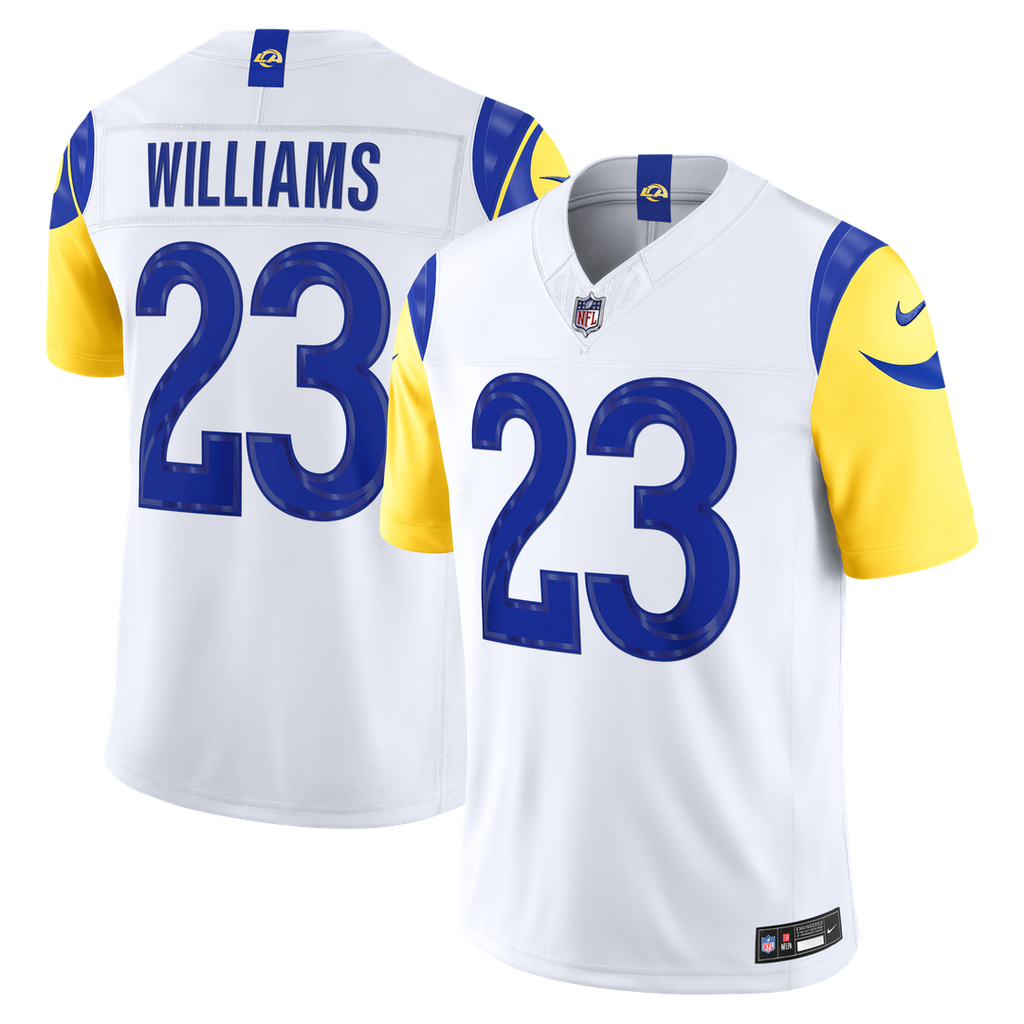 Men's Nike Los Angeles Rams Kyren Williams White Vapor F.U.S.E. Stitched Limited NFL Jersey