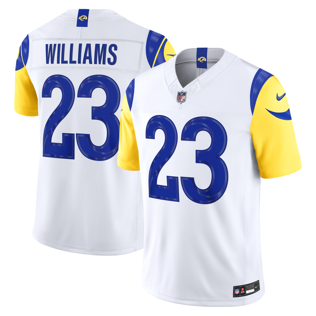 Men's Nike Los Angeles Rams Kyren Williams White Vapor F.U.S.E. Stitched Limited NFL Jersey