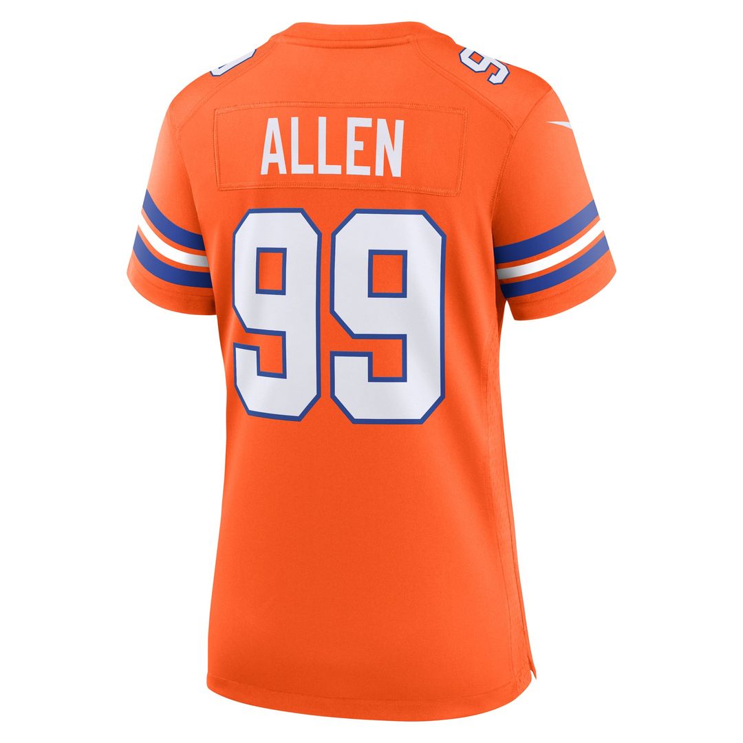 Women's Nike Denver Broncos Zach Allen Orange Mile High Collection 1977 Throwback Player Game NFL Jersey
