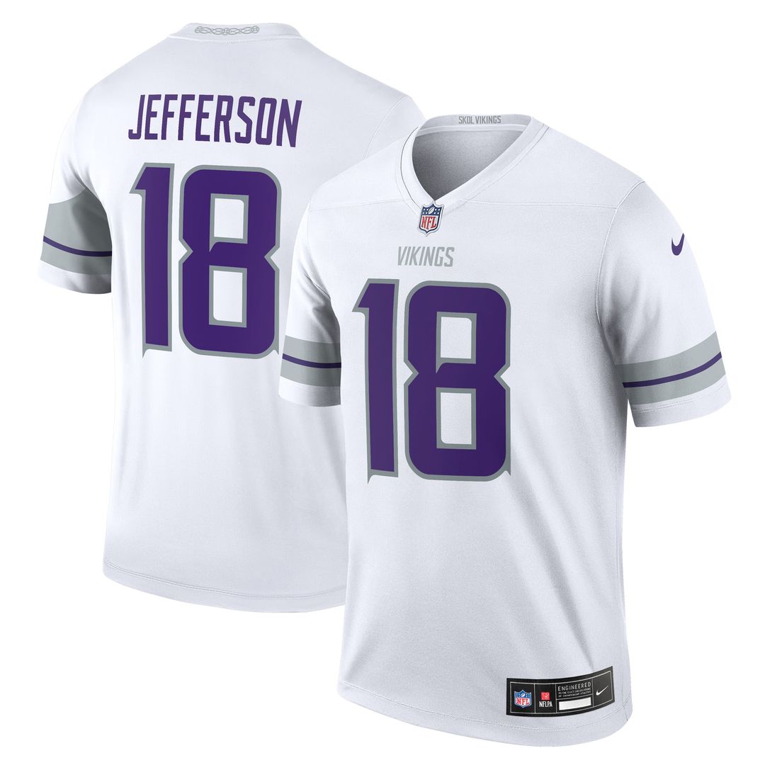 Men's Nike Minnesota Vikings Justin Jefferson White Legend Player NFL Performance Top
