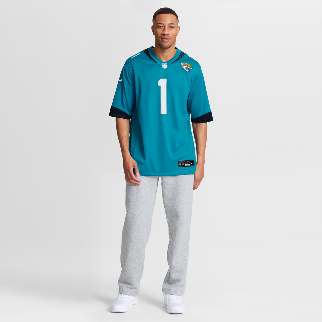 Men's Nike Jacksonville Jaguars Number 1 Groom Teal Game NFL Jersey