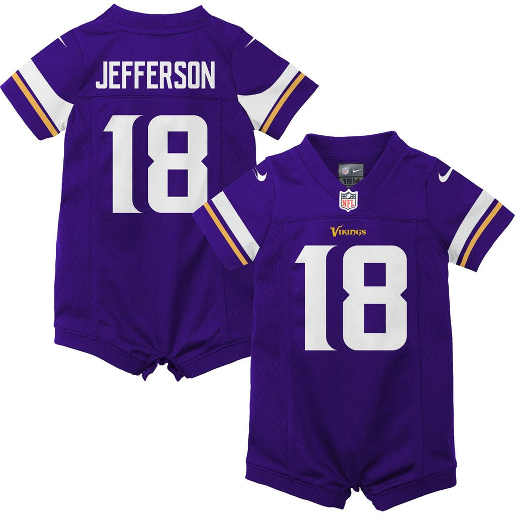 Infant Nike Minnesota Vikings Justin Jefferson Purple Newborn & Game Romper NFL Jersey
