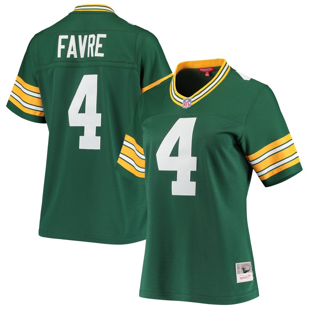 Women's Mitchell & Ness Green Bay Packers Brett Favre Green 1996 Legacy Replica Player NFL Jersey