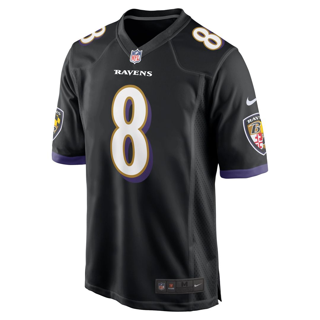 Men's Nike Baltimore Ravens Lamar Jackson White Game NFL Jersey