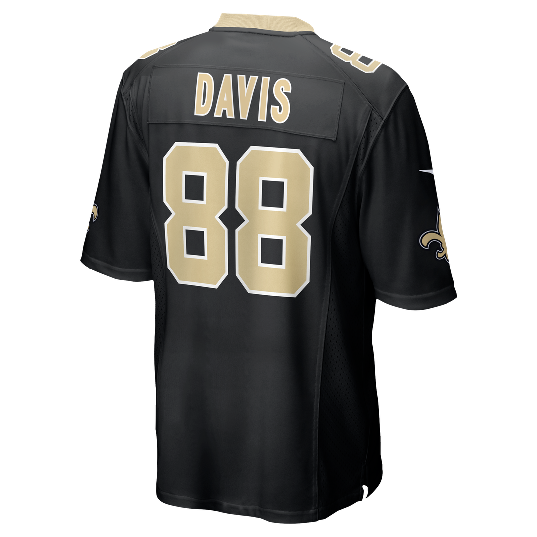 Men's Nike New Orleans Saints Shaquan Davis Black Game NFL Jersey